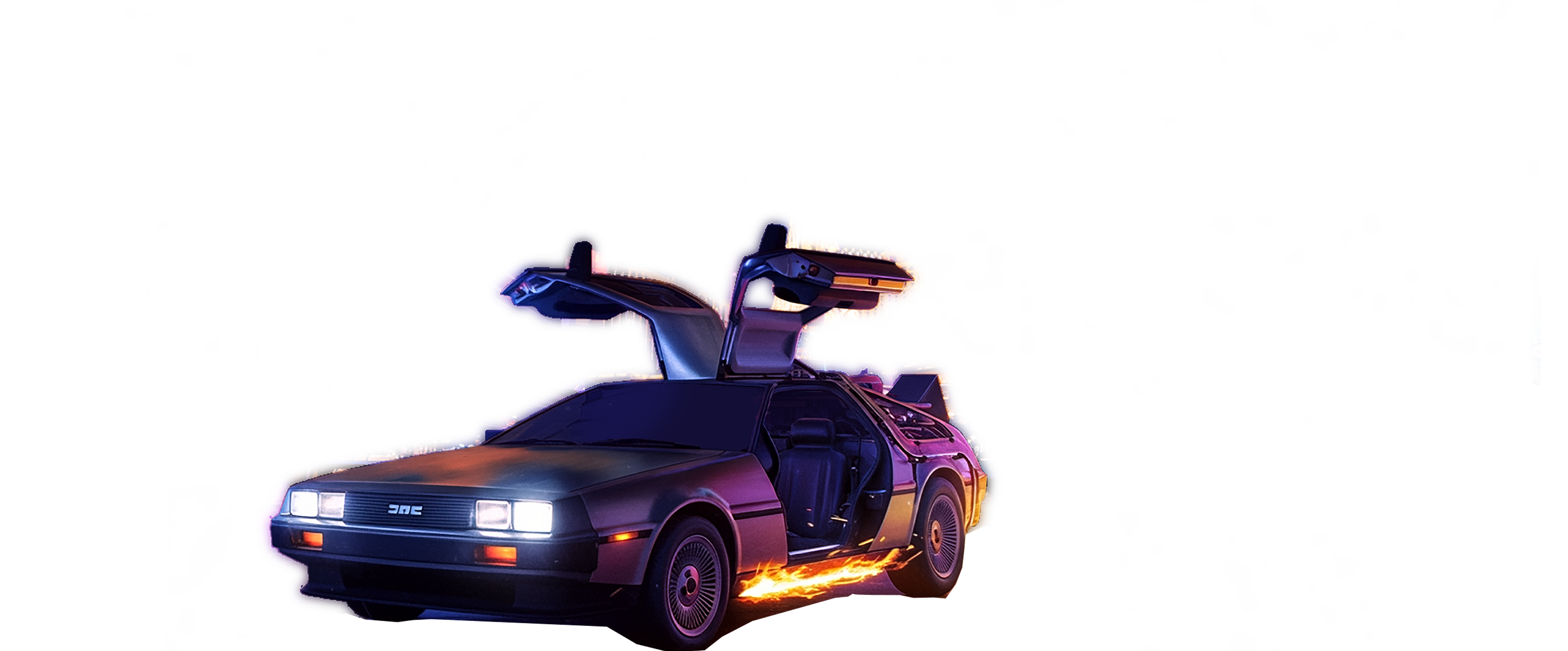 DeLorean im Gewitterlicht über München